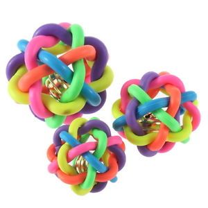 Puppy Dog Cat Pet Colorful Rubber Belling Sound Chewing Ball Animal Supplies Toy