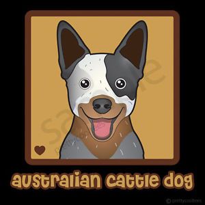 Australian Cattle Dog Cartoon Heart Womens T Shirt Ladies s 3XL