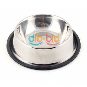 New Stainless Pet Dog Cat Food Water Bowls Dish 16 12