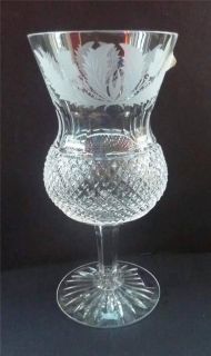Stylish Vintage Edinburgh Crystal Wine Glass Engraved Glass Thistles 2