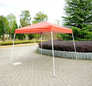 Outsunny 8' x 8' Red Slant Leg Easy Pop Up Popup Canopy Party Sun Shade Tent
