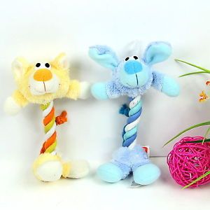 Funny Plush Sound Dog Puppy Cotton Rope Toys Pet Chew Squeaker Squeaky Toy He