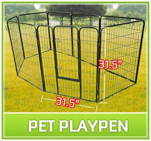 New Heavy Duty Pet Dog Cat Exercise Pen Playpen Fence Yard Kennel Portable 32"