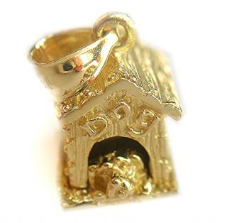Dazzlers 14k Yellow Gold Dog in A Dog House Charm 2008