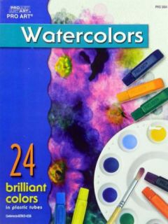 Pro Art Watercolors 24 Brilliant Colors in 6ml Plastic Squeeze Tubes Non Toxic