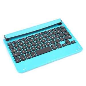 Blue Slim Aluminum Wireless Bluetooth Keyboard Case Cover for Apple iPad Mini