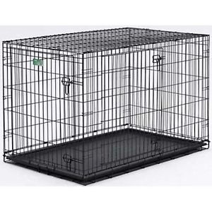 Dog Cage Crate Folding Pet Animal Kennel Wire Metal Cat Double Door Puppy Pen