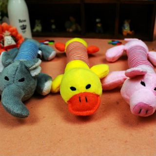 Pet Dog Pull Toy Puppy Chew Squeaker Squeaky Plush Sound Pig Elephant Toys O
