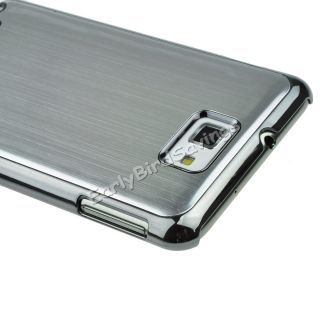 Silver Brushed Metal Aluminum Hard Case for Samsung Galaxy Note i9220 N7000
