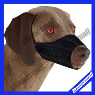 Adjustable Black Nylon Anti Bite Bark Pet Dog Muzzle 3S