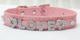 New Personalized Pet Dog Puppy Collars Rhinestone Letter Name Charms s M L XL