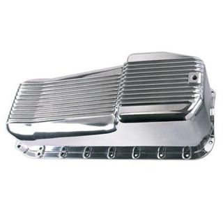 New 1955 1979 SBC Polished Aluminum Finned Ribbed Oil Pan Small Block Chevy