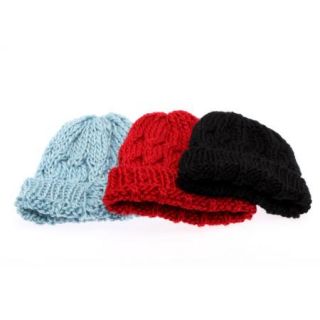 Warm Winter Women Beret Braided Baggy Knit Crochet Beanie Hat Ski Cap 3 Colors