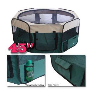 Green 45" Pet Puppy Dog Playpen Exercise Pen Kennel Soft Crate Panel Cage Tent