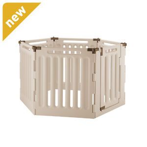 Richell Pet Dog Indoor Outdoor Expandable Convertible Gate Pen 6 Panel R94192