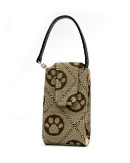 Paw Print Dog Cat Cell Phone Case Brown Jacquard