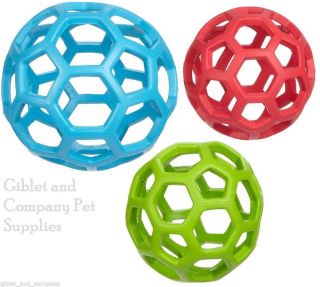 Large Hol EE Roller Ball Rubber Lattice Fetch Bouncy Treat Dog Ball Toy