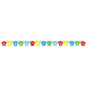Puppy Dog Paw Prints "Paw Ty Time " Party Supplies Birthday Circle Ribbon Banner