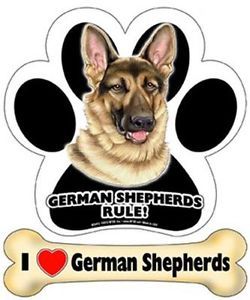 German Shepherds Rule Paw I Love German Shepherds Dog Bone Magnet Car Fridge