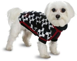 Dog Coat Sweater Medium Size 20 Winter Fido Fleece Collection Black White