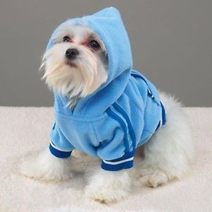 Dog Hoodie Pullover Blue Fleece Sweater Jacket Dog Pullover