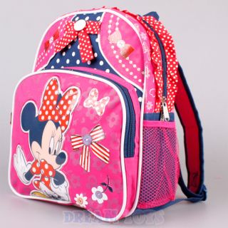 12" Disney Minnie Mouse Polka Dot Small Toddler Backpack Girls Book Bag Bow