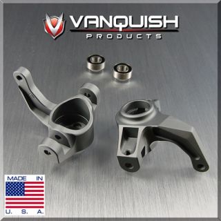 Vanquish VPS06552 CNC Machined Front Knuckles Grey Axial Exo Terra Buggy