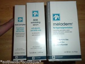 Civant Meladerm Skin Care Set Meladerm Cream AHA ExF Serum Eye Complex