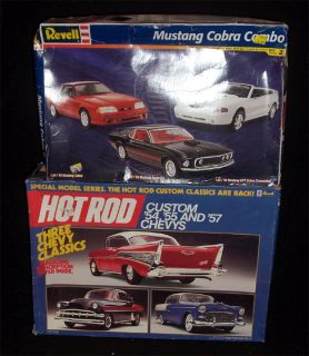Revell Chevy Custom Hot Rod Ford Mustang Cobra Combo Muscle Car Model Kit Lot