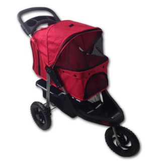 Dr Fish's Pet Gear Dog or Cat All Terrain Red Jogging Stroller 3 Wheel Jogger