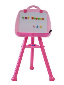 New Deluxe Standing Pink Art Dry Erase Board Magnetic Easel Montessori Kids