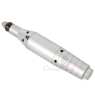 Pen Shape 100V 120V Electric Manicure Nail Art Drill File Silver 6 Bit Adapter
