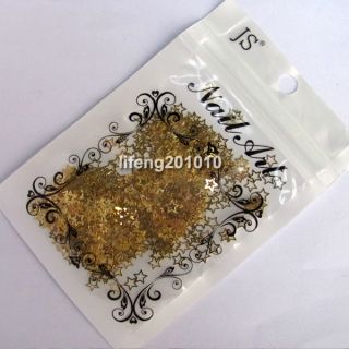 Golden Star Shape Nail Art Foil Metal Decorative Nail Decals Seals Stickers