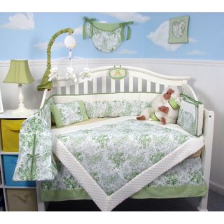 Soho Designs 13 Piece French Sage Toile Baby Crib Nursery Bedding Set