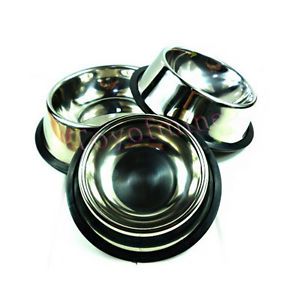 1 x Stainless Steel Standard Pet Dog Puppy Cat Food or Drink Water Bowl Dish