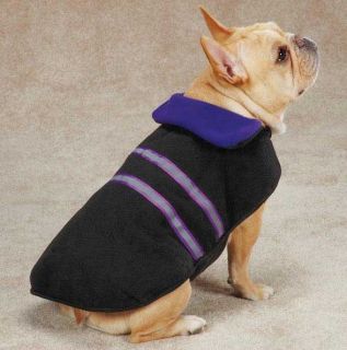 Dog Thermal Reflective Fleece Coat Jacket Reversible Raspberry Winter Pet Warm