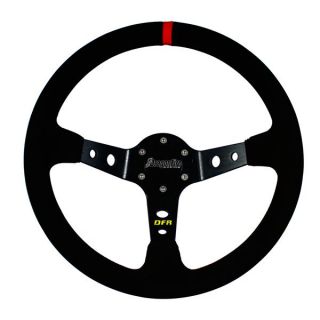 Dragonfire Racing Steering Wheel Round 6 Bolt Suede Black Universal