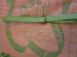 RARE Vintage AMSCO 1950s Metal Vinyl Pink Green Baby Doll Toy Bassinet Set