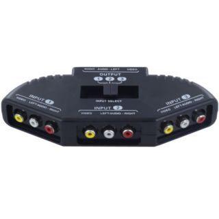 Fosmon 3 Way Audio Video AV RCA Switch Selector Box Splitter Black
