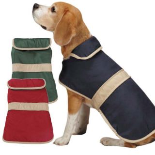 Casual Canine Dog Barn Coat w Contrast Trim Jacket Pet Winter Fleece Lining