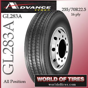 Advance GL283A 255 70R22 5 16 Ply 22 5 Semi Truck Tire