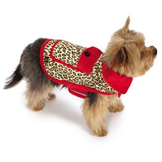 M Isaac Mizrahi Leopard Reversible Coats Dogs Red Jacket Pet Coat Dog Designer