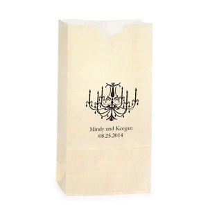 50 Elegant Chandelier Personalized Printed Wedding Favor Bags Candy Buffet