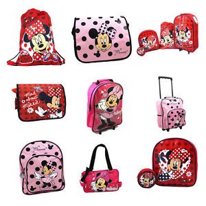 Girls Minnie Mouse Bags Backpacks Rucksacks Trolleys Purses Swimbags New