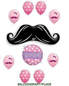 Mustache Pink Balloons Baby Showerwedding Supplies Pink Polka Dot Bouquet