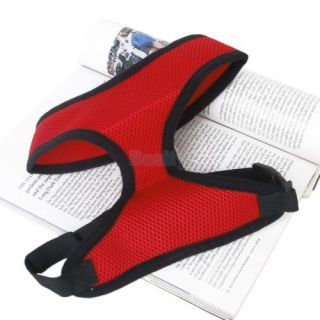 Pet Dog Puppy Red Soft Mesh Safety Harness Harnesses Clothes Walking Vest Size S