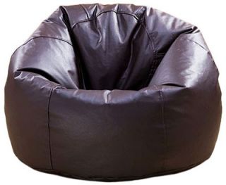 XXL Extra Large Round Beanbag Chair Black Brown Leather Bean Bag Bags Gaming Pod
