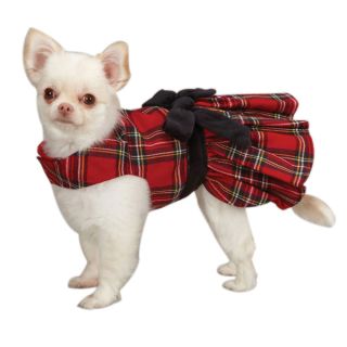 East Side Collection Holiday Tartan Dog Dress Red Pet Christmas Plaid