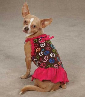 Peace Out Dog Dress East Side Collection Pet Blue Dresses Peace Sign