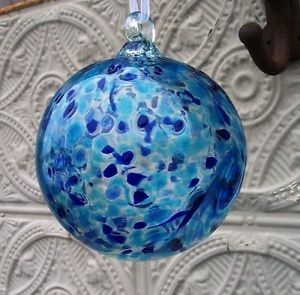 Blue Color 6" Hand Blown Glass Friendship Balls Garden Art More Colors